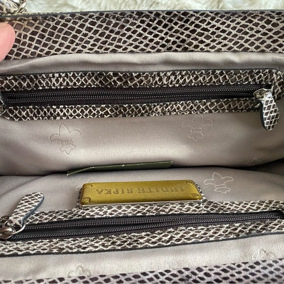 Judith Ripka leather python print clutch - Picture 6 of 6